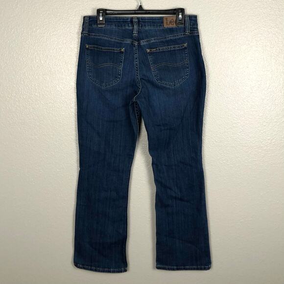 Vintage Lee Women's Bootcut Leg Mid-Rise Blue Jeans Denim Size 10 Short 5-Pocket - Picture 3 of 7